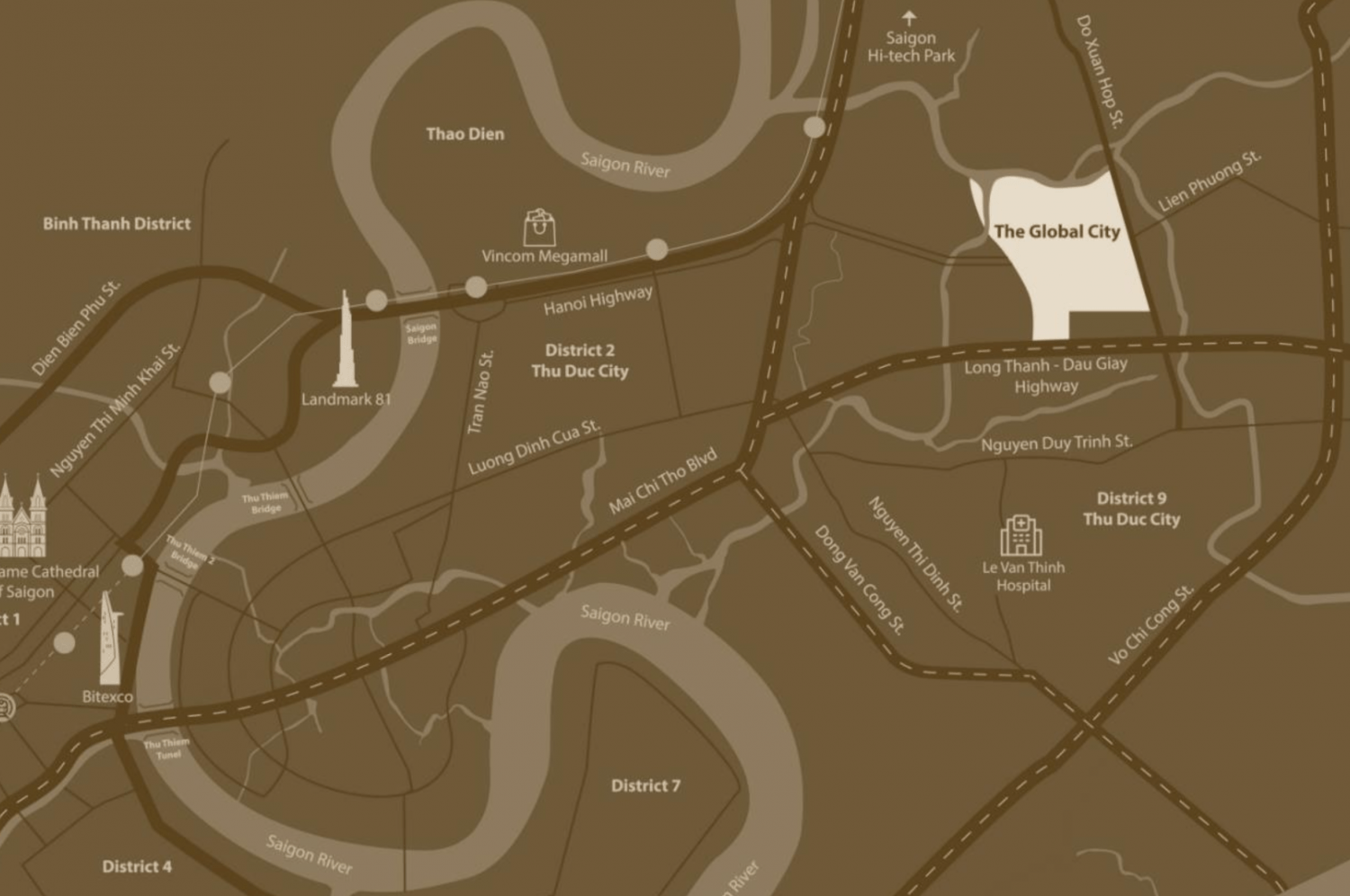 Vị trí dự án The Global City Quận 2
