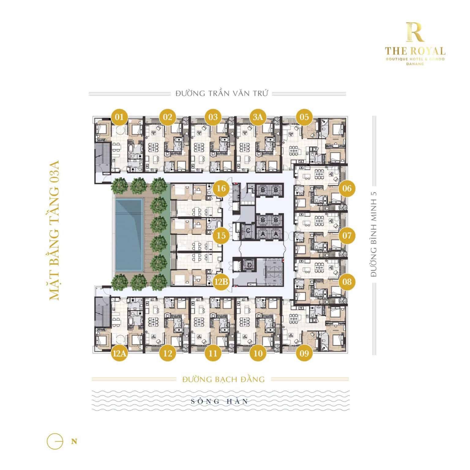 Mặt bằng căn hộ The Royal Đà Nẵng