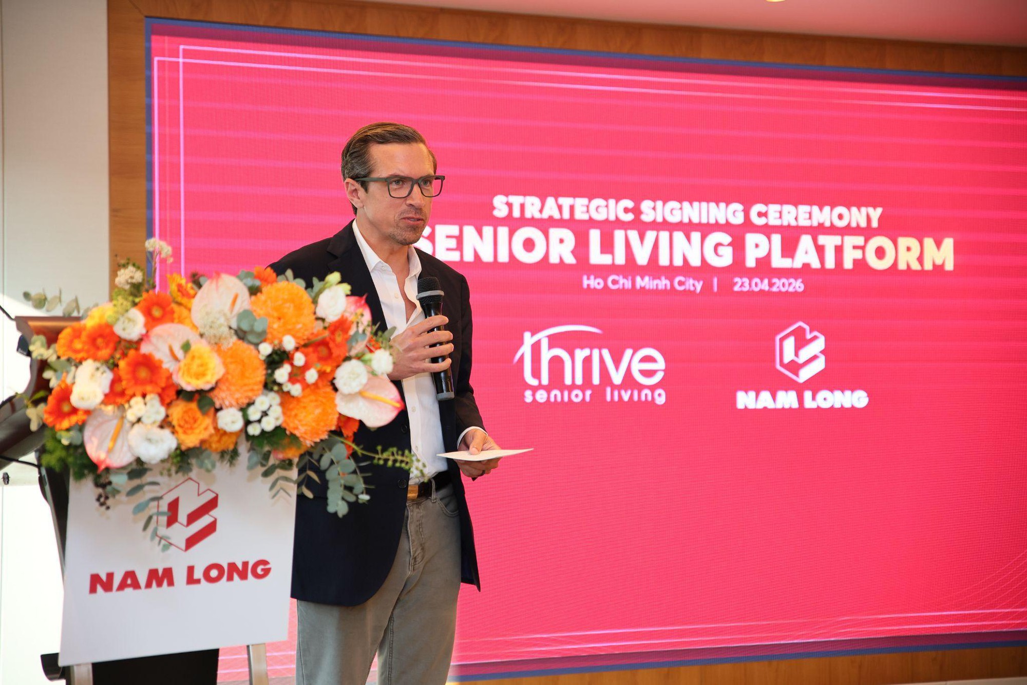 Ông Jeremy Ragsdale - Nhà sáng lập & Tổng Giám đốc điều hành, Thrive Senior Living LLC (Mỹ) chia sẻ tiềm năng và sự cần thiết của việc phát triển dự án tại Việt Nam