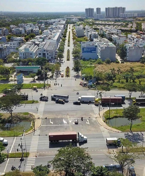 Mizuki Park thông xe nút giao với đường Nguyễn Văn Linh